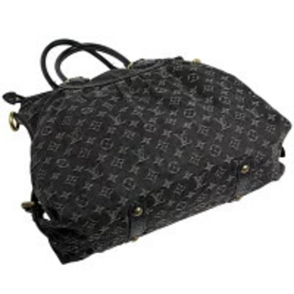 Louis Vuitton Black Neo Monogram Shoulder Denim Bag Noir Handbag Cabby